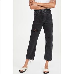 Agolde 90’s Crop Mid Rise Loose Straight Jeans, Color Shutter